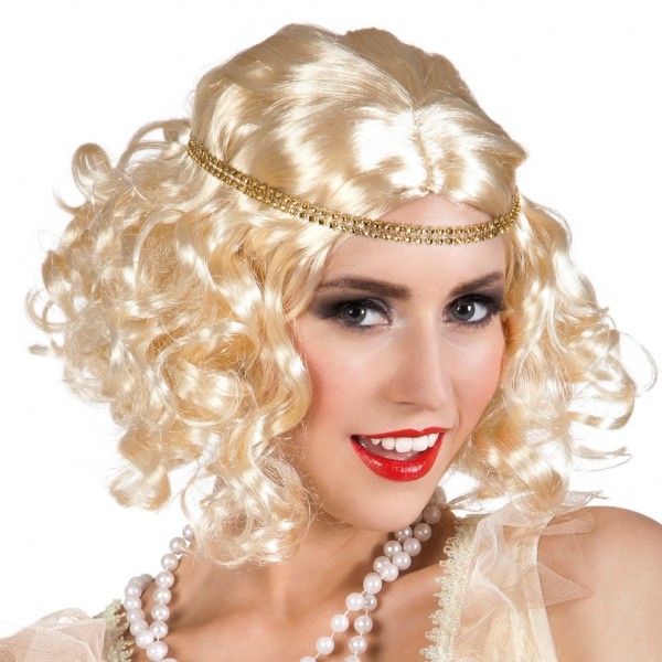 Blonde Flapper Miss Headband Wig 2