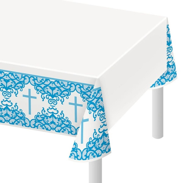 Festive Blue tablecloth 1.37 x 2.13m
