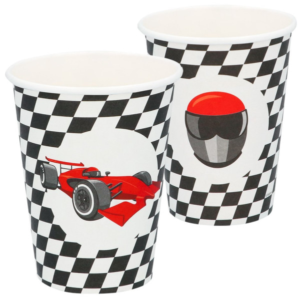 10 Motor Race paper cups 210ml