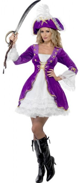 Piraat admiraal altviool dames kostuum