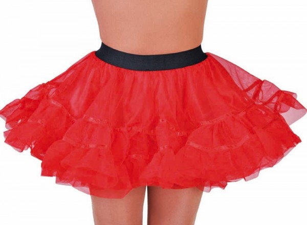 Rode petticoat met zwarte manchetten