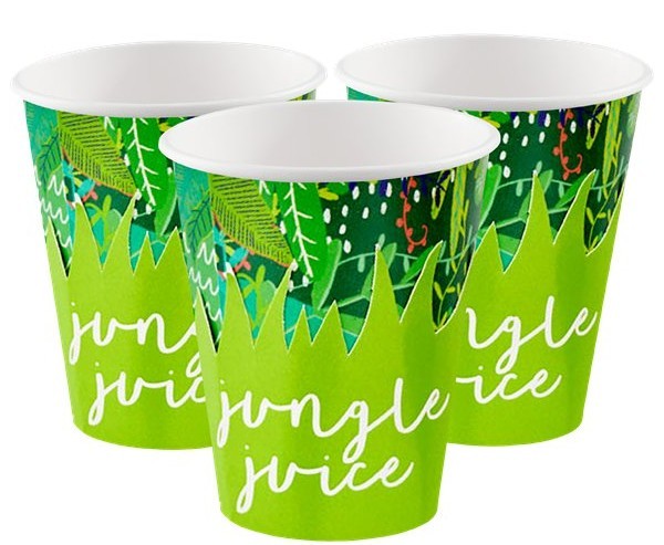 10 vasos de papel Jungle Vibes 250ml