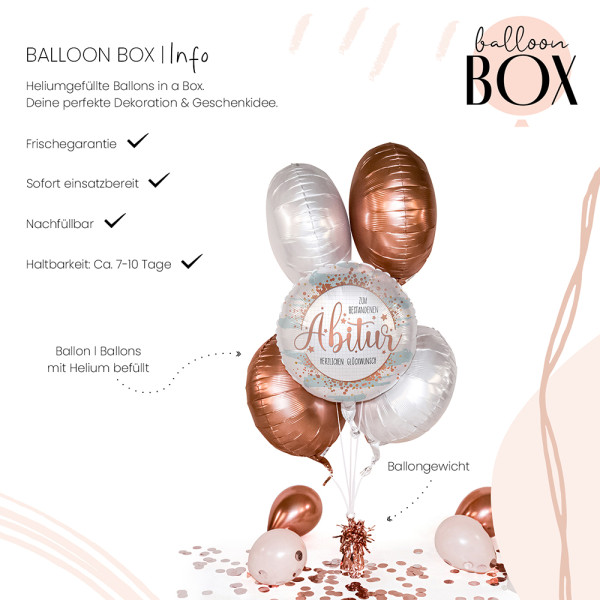 Heliumballon in der Box Abitur Glückwunsch