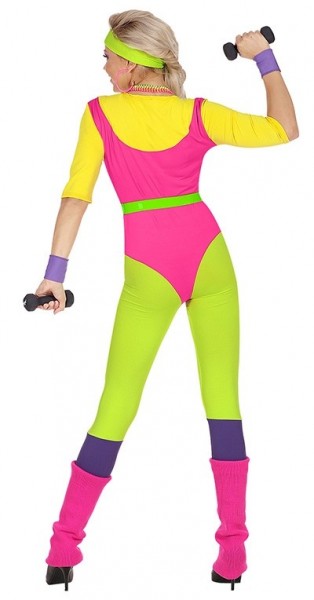 Jaren 80 neon aerobics dames kostuum 3