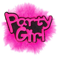 Pink Party Girl Puschel-badge
