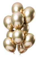 12 lateksowych balonów Spiegel Effect w kolorze złotym