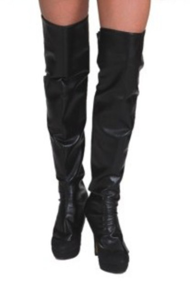 Black overknee boots for women
