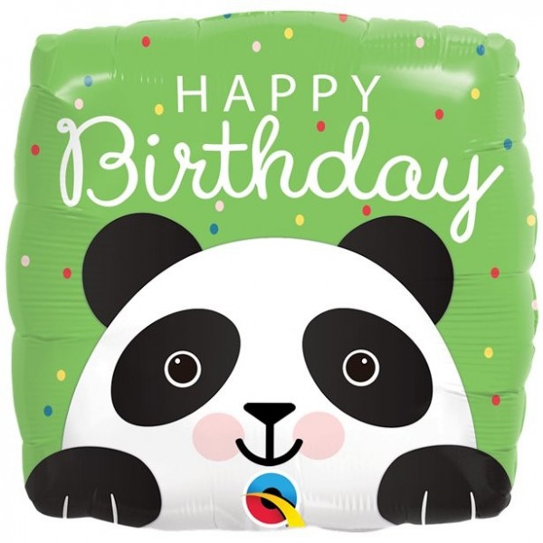 Ballon en aluminium Joyeux anniversaire Panda 46cm