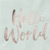 Voorvertoning: 20 hello world servetten 33cm