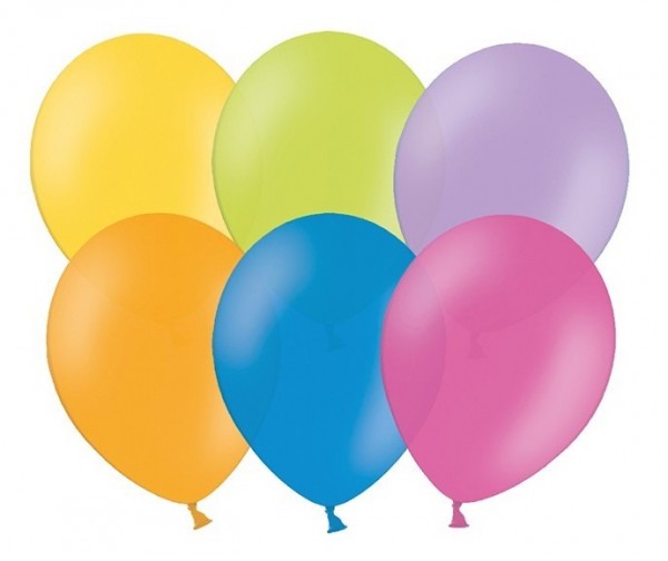 100 Partystar Luftballons bunt 27cm