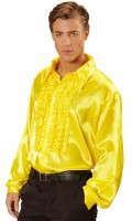 Preview: Yellow ruffled shirt noble shiny