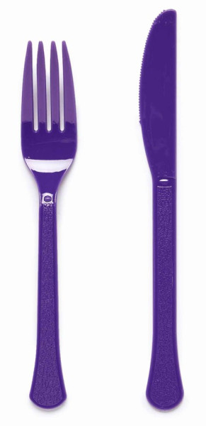 Purple cutlery set 24 pieces