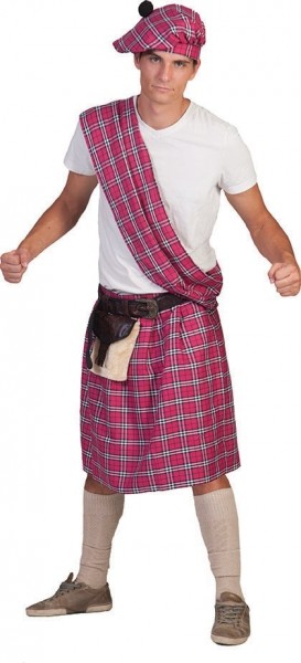 Scottish Pink Scotty kostume til en mand