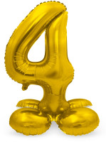 Nummer 4 ballong guld 72cm