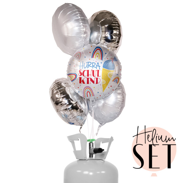 Happy School Ballonbouquet-Set mit Heliumbehälter
