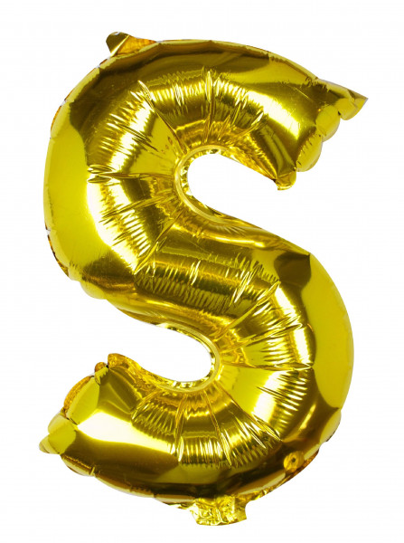 Gouden letter S folieballon 40cm