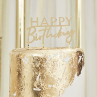 Golden Happy Birthday acrylic cake stand