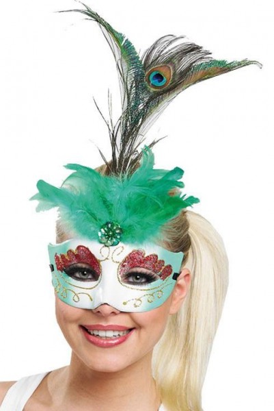 Máscara de dominó de mascarada de pavo real