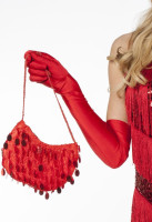 Paillet håndtaske rød