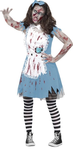 Disfraz de terror Zombie Alice para adolescente