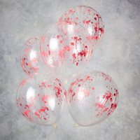 Voorvertoning: 5 latex bloedspattenballonnen, set van 30 cm