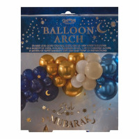 Aperçu: Guirlande de ballons Gold Moon Eid Mubarak 70 pièces
