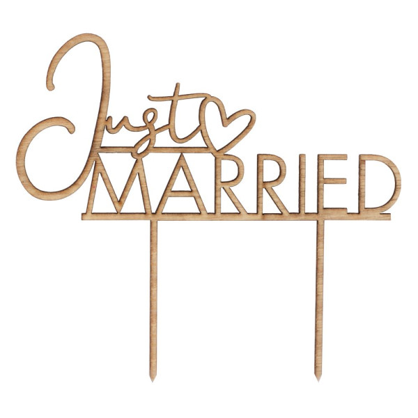Cake topper Just Married in legno