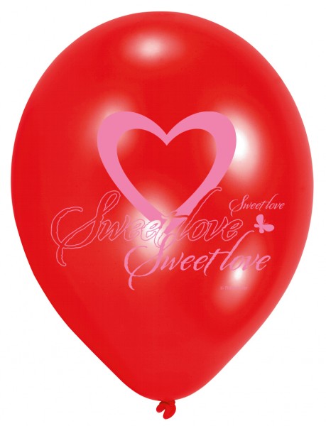 6 Sweet Love Luftballons 23cm 2