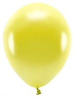 Preview: 100 Eco metallic balloons yellow 26cm