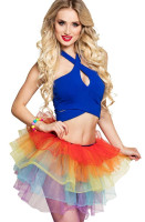 Sexy rainbow tulle skirt multilayered