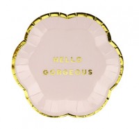 Vista previa: 6 platos de papel para fiesta de dulces rosa claro 13cm