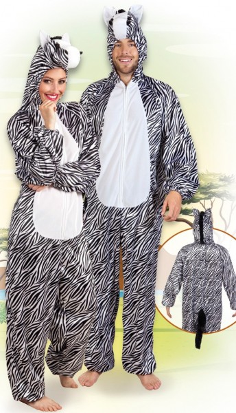 Zebra Plush Jumpsuit For Men 3