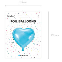 Widok: Balon foliowy Herzilein jasnoniebieski 45cm