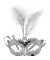 Venezianische Augenmaske in metallic Silber