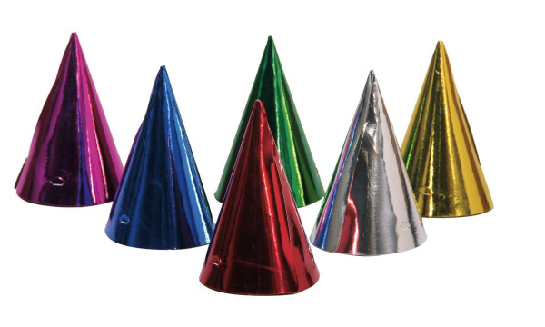 6 sombreros Prismatic Party metalizados