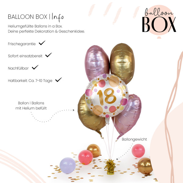 Heliumballon in der Box Shiny Dots 18 3