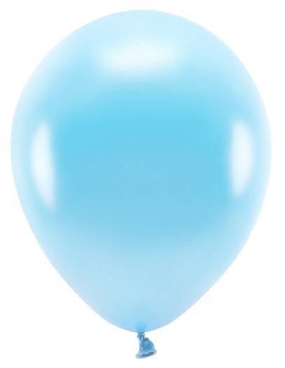 10 Ballons Eco métalliques bleu azur 26cm