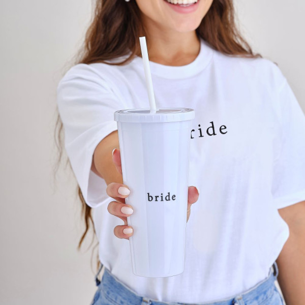 Bride drinking cup with straw