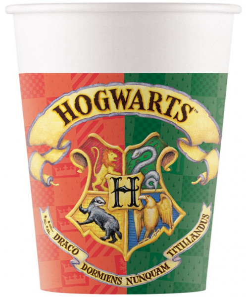 8 Magicznych kubków papierowych Hogwart 200ml