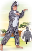 Preview: Plush zebra costume for children
