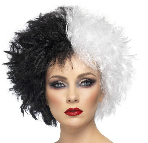 Cruella women's wig black and white