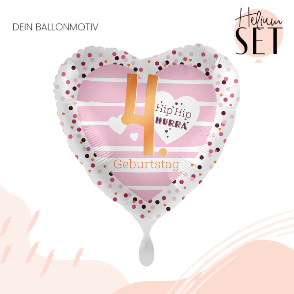 Pretty in Pink - Four Ballonbouquet-Set mit Heliumbehälter 2