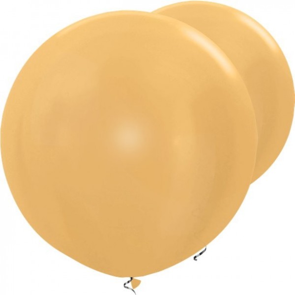 2 gyllene metalliska XXL ballonger 91cm