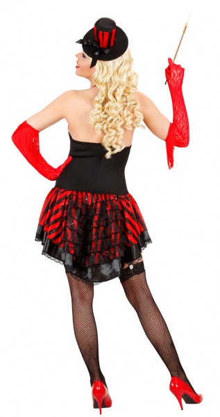 Burlesque Showgirl Damenkostüm Schwarz Rot