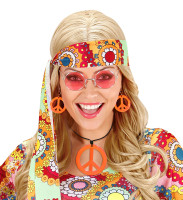 Set di gioielli hippie per la pace in arancione