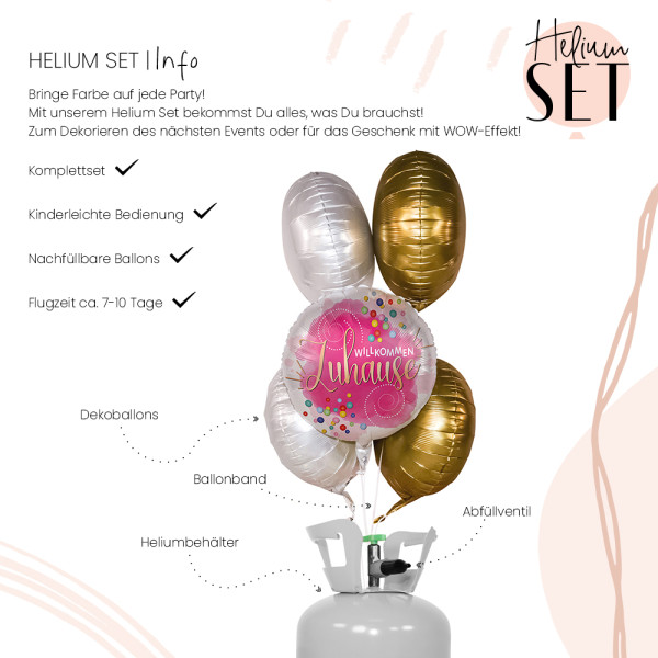 Willkommen Ballon Bouquet-Set mit Heliumbehälter 3