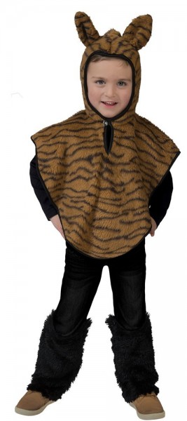 Pluszowe ponczo dla dzieci w tygrysie paski