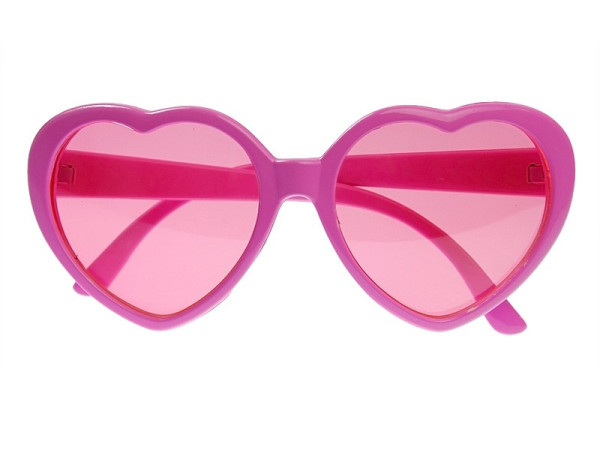 Okulary w kształcie serca różowe 3