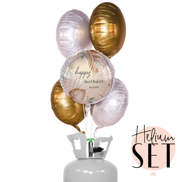 Bohemian Birthday Ballonbouquet-Set mit Heliumbehälter