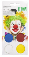Oversigt: Funny Clown Aqua make-up sæt 4 stk